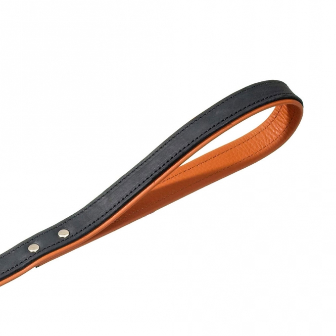 Karlie Rodeo Leine genietet, 16mm 100cm - schwarz/cognac â Bild 3